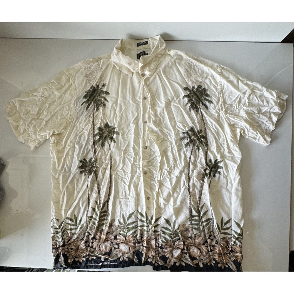 St. Johns Bay Hawaiian Shirt Island Style Short Sleeve Button Up Men's Big&Tall